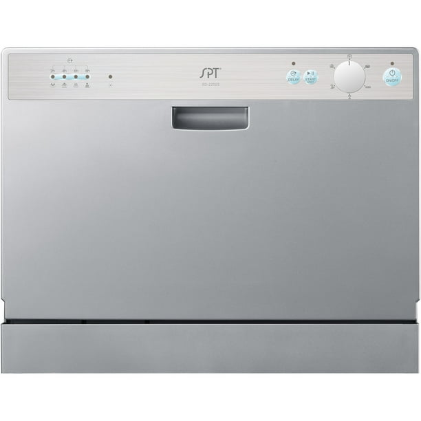 Sunpentown Delay Start Countertop Dishwasher, 2200 Series, Silver