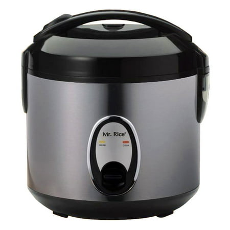 SPT - 6-Cup Rice Cooker - Black/Silver