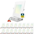 thumbnail image 1 of Sunperian 16-Pack 6 inch Square Ultra-Thin LED Recessed Light J-Box 5 Color Options 12W 1000 Lumens Dimmable Wet Rated, 1 of 7