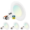 thumbnail image 1 of Sunperian 4 inch Recessed Lighting LED Can Light, 5 Color Options, 10W=60W, 750 Lumens, Dimmable, Wet Rated, IC Rated 4-Pack, 1 of 7
