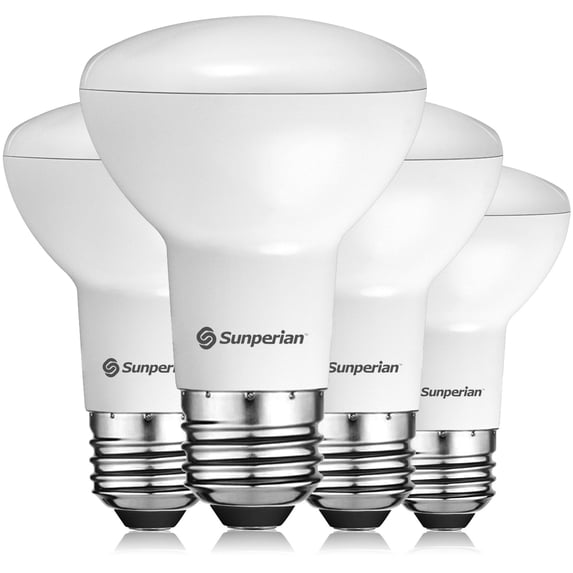 Sunperian BR20 LED Flood Bulb 6W 5000K Daylight 550lm Dimmable Enclosed Fixture Rated UL Listed E26 4-Pack