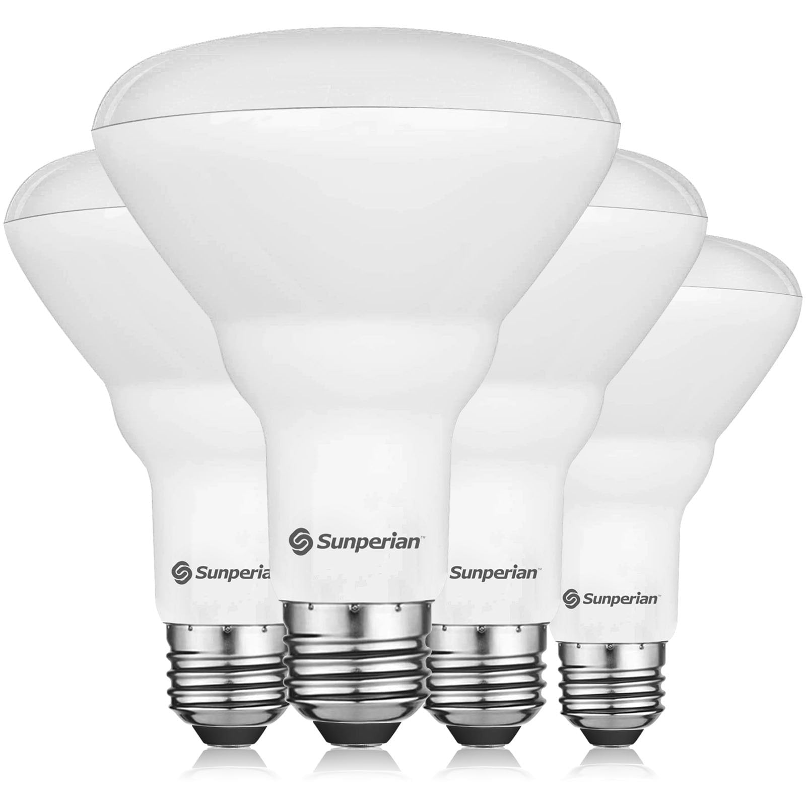 Sunperian BR30 LED Flood Bulb, 8.5W, 2700K Warm White, 800 Lumens, Dimmable, Enclosed Fixture Rated, UL Listed 4-Pack