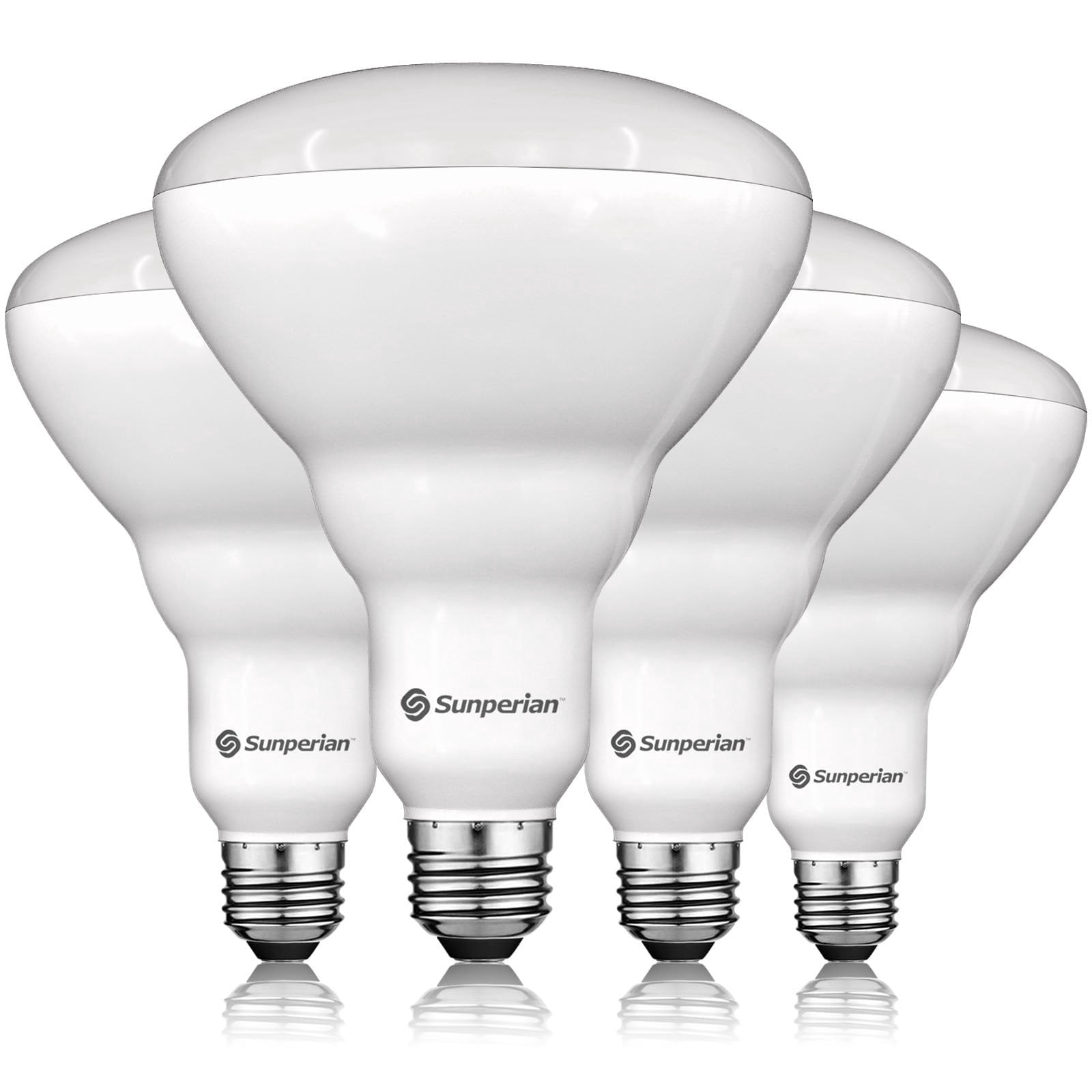 Sunperian BR40 LED Flood Light Bulb 13W=85W 4000K Cool White 1400lm Dimmable Fixture Rated UL Listed E26 4-Pack