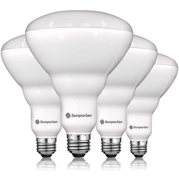 Sunperian BR40 LED Flood Light Bulb 13W=85W 5000K Daylight 1400lm Dimmable Fixture Rated UL Listed E26 4-Pack