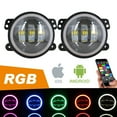thumbnail image 1 of Sunpie (2pcs/set) 4" LED Fog Lights with RGB Halo Angle Eyes for Jeep Wrangler TJ LJ JK JKU, 1 of 4
