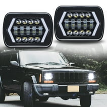 Sunpie 5x7 7x6  Led Headlight 85W with High Low Beam DRL H6054 5054 Rectangular Sealed Beam for Jeep Wrangler YJ 6054 H5054 Cherokee XJ Truck (2pcs/set)