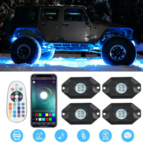 Sunpie Mini LED Bluetooth Waterproof Controlled Rock Lights Kit