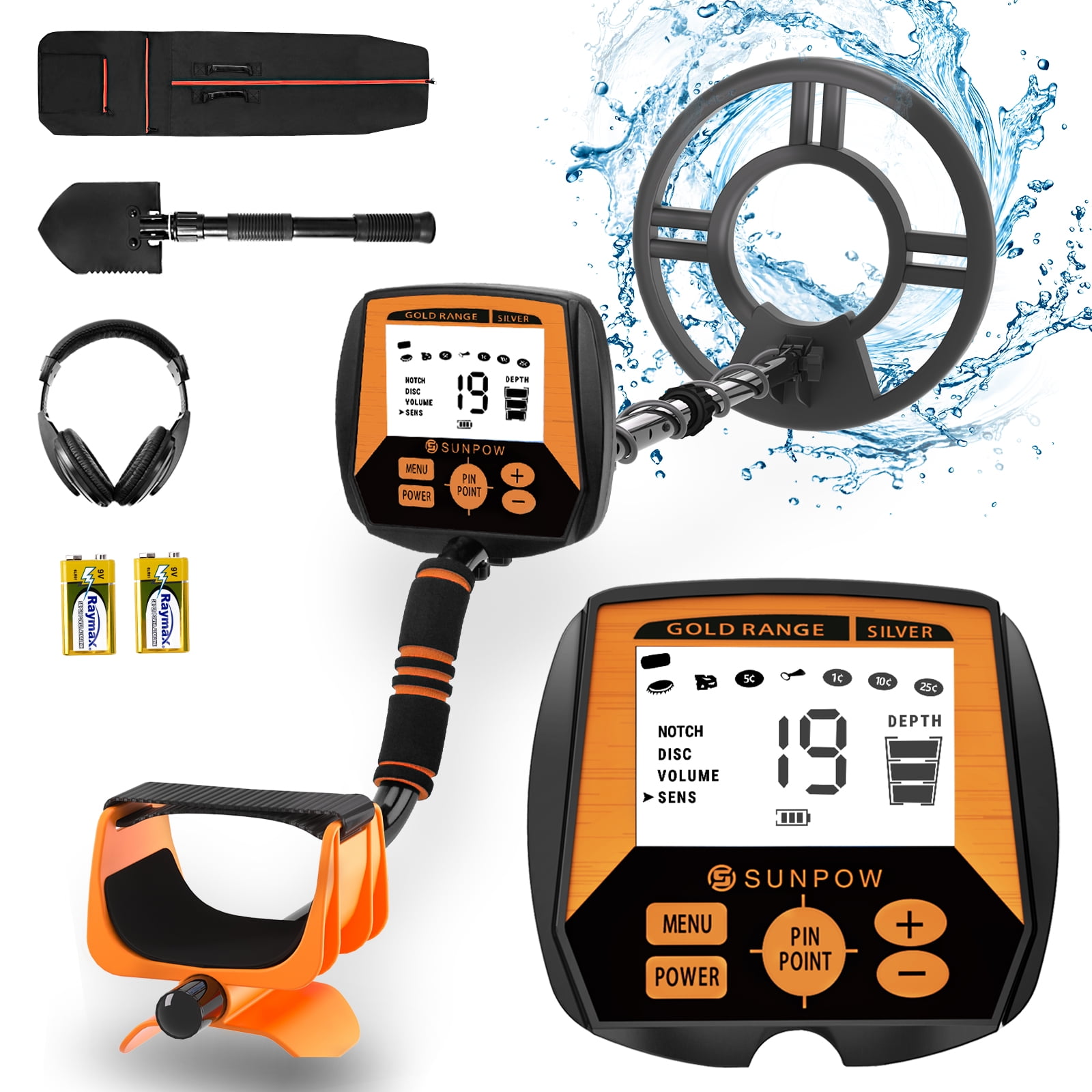 Sunpow Metal Detector for Adults & Kids,Waterproof Detectors with High Accuracy Adjustable