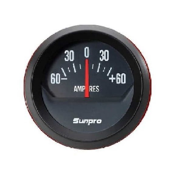 Sunpro CP8214 StyleLine Ammeter - Black Dial