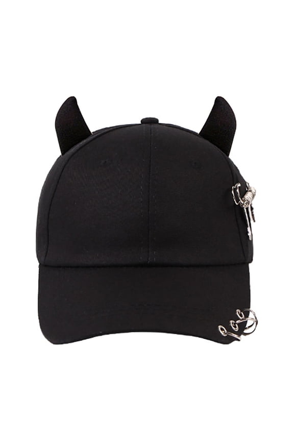 Sunproof Baseball Caps Devil Hat with Horn Sun Hat for Travel Adult Outdoor Adjust Size Cycling Hiking Hot Day Sun Hat