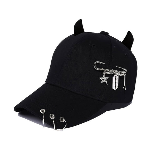 Sunproof Baseball Caps Devil Hat with Horn Sun Hat for Travel Adult Outdoor Adjust Size Cycling Hiking Hot Day Sun Hat