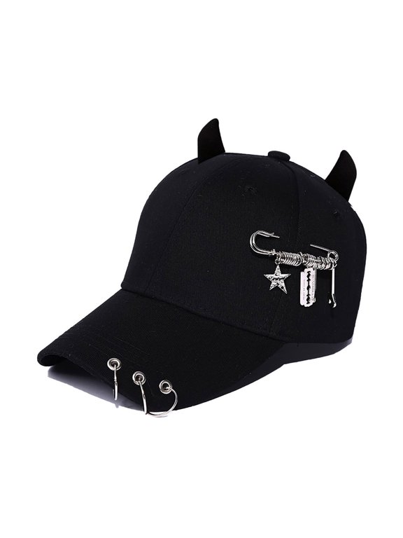 Sunproof Baseball Caps Devil Hat with Horn Sun Hat for Travel Adult Outdoor Adjust Size Cycling Hiking Hot Day Sun Hat