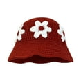 thumbnail image 1 of Sunproof Crochet Bucket Hat Ladies Spring Commute Camping Fisherman Hat with Flower Pattern for Girlfriend, 1 of 9