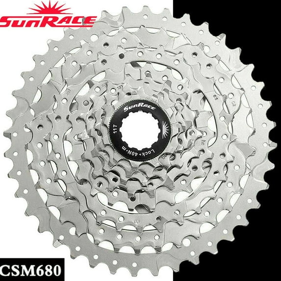 Sunrace 8 Speed Mountain Bike Cassette CSM680, 11-40T Wide Ratio Cogs Bicycle Freewheel Sprocket, fit Shimano/SRAM/FSA/KMC XC AM DH MTB 8S Chains
