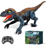 Sunrad Mini RC Dinosaur Toy for Kids, 2.4GHz Remote Control Walking T-Rex with Lights, Roaring Sounds, Auto Demo & Rechargeable Battery Christmas Gifts