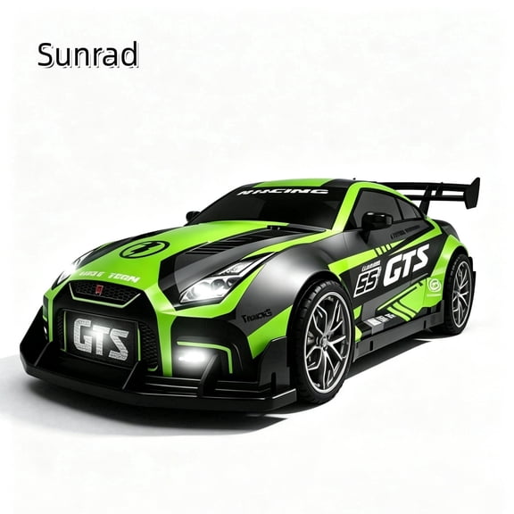 Sunrad RC Drift Racing Car with Real Smoke Spray,Rechargeable Remote Control Race Car,Long Distance Control,LED Lights & Music,4WD High Speed Toy Vehicle Gift for Boys