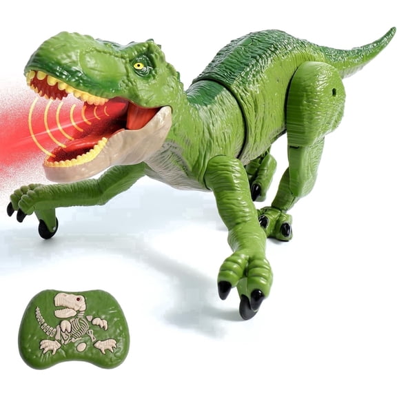 Sunrad Remote Control Dinosaur Toys for Kids 3 4 5 6 7 8-12,RC Toys with Spray & Light & Roar, Realistic Walking T-Rex Toys Christmas Gift for Boys Girls