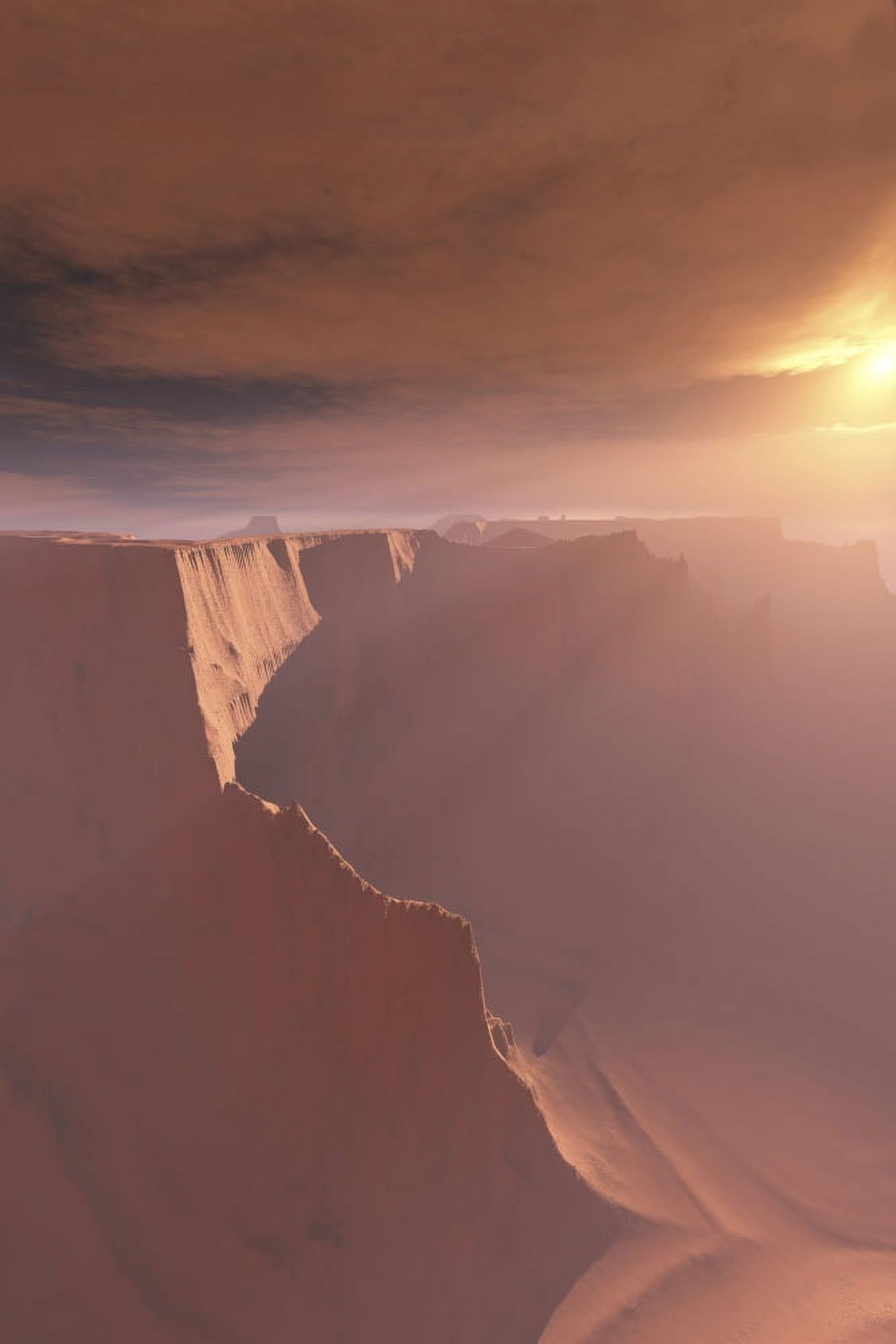 Sunrays shine down on this canyon landscape Canvas Art - Corey FordStocktrek Images (12 x 18)