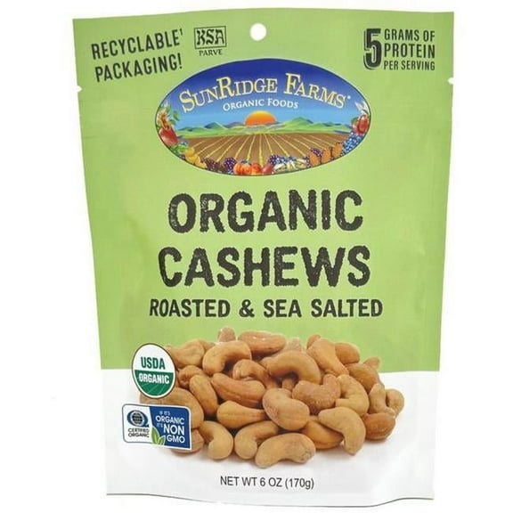 Sunridge Farms 533143 6 oz Dry Roasted & Salted Whole Cashews