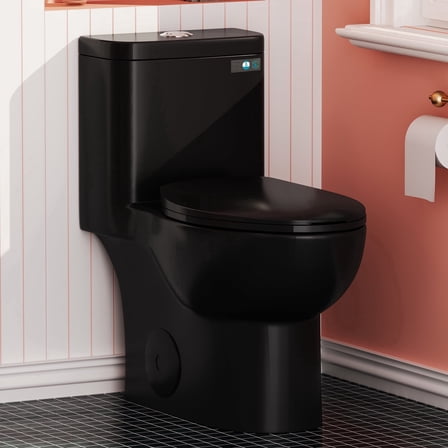 Sunrinx Compact One Piece Modern 1.1/1.6 GPF Dual Flush Elongated One-Piece Toilet ADA Height 17" With Comfort Soft Close Seat(Seat Included)