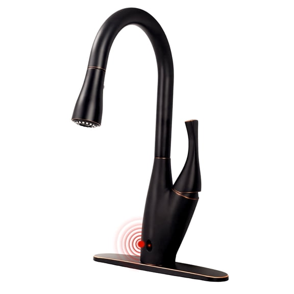 Sunrinx Touchless Kitchen Faucet Pull Down Sprayer Oil Rubbed Bronze High Arc Dual Sensor