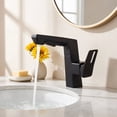 thumbnail image 1 of Sunrinx Matte Black Smart LED Bathroom Faucet with Digital Temperature Display, Pull Down Sprayer for Bathroom Sink, Modern Bathroom Sink Faucet for RV and Home, 1 of 8