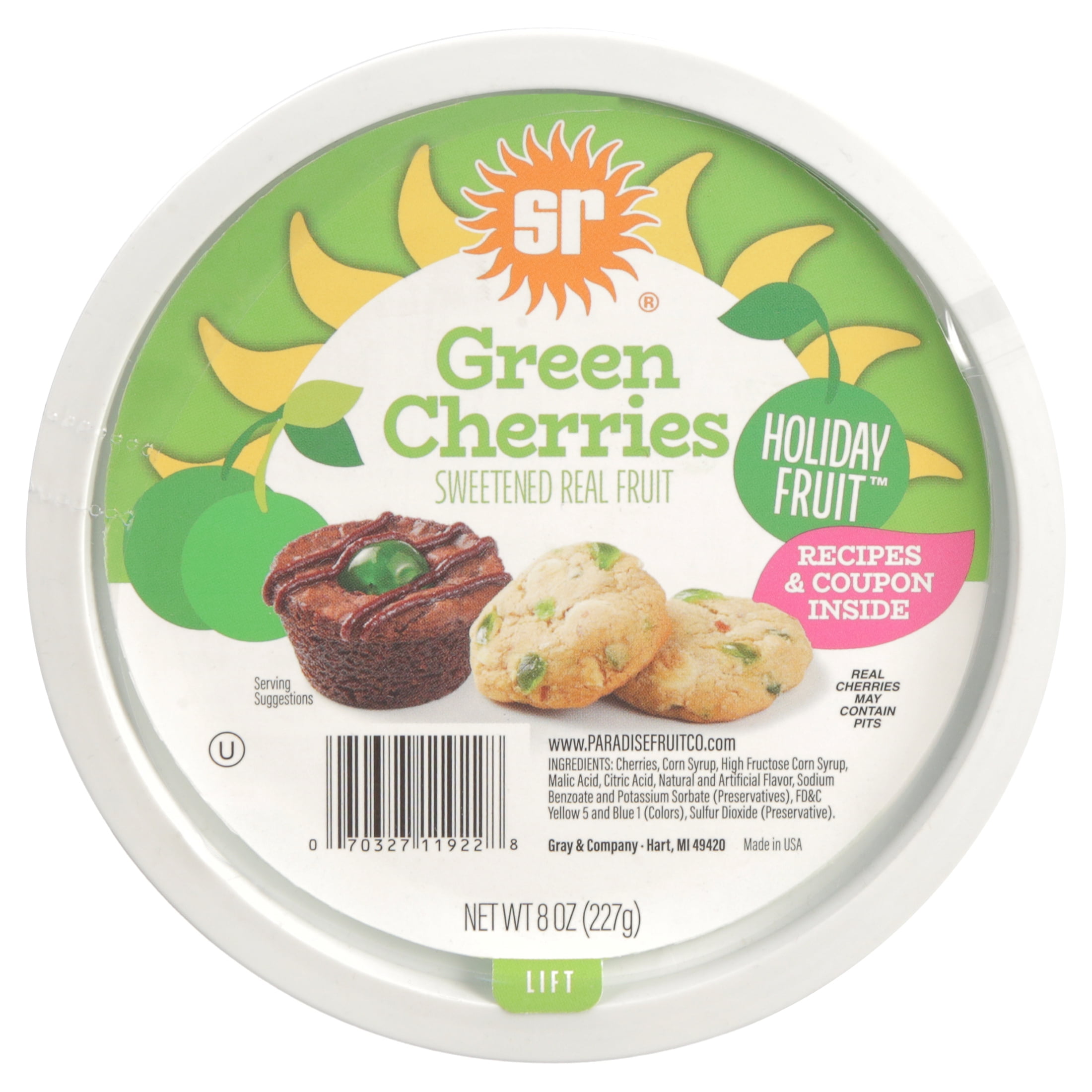 Sunripe Candied Green Cherries, 8 oz