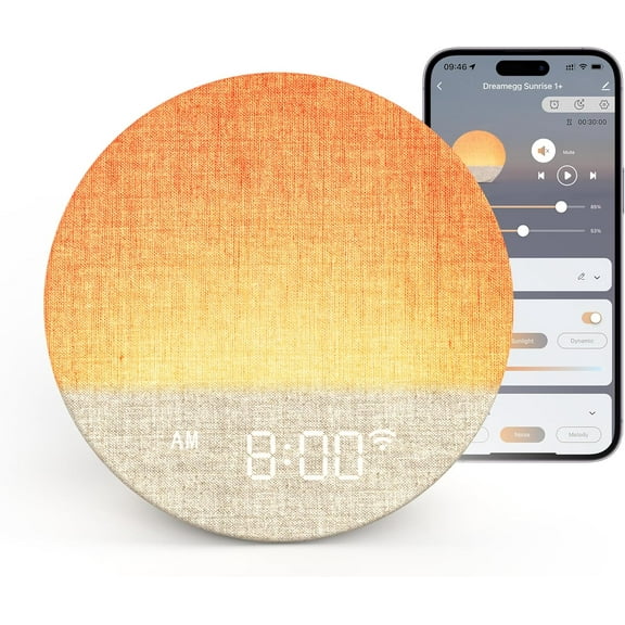 Sunrise 1+ Sound Machine, Sunrise Alarm Clock, Night Light, APP Control, Sleep Routines, Favorites Mode, 34 Soothing Sounds, White Noise Sound Machine, Wake Up Light for Bedrooms, Adults
