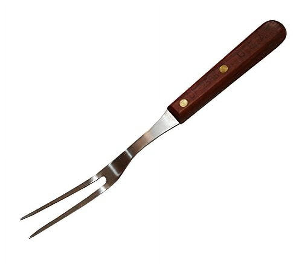 Sunrise Kitchen Supply Stainless Steel Turner Spatula & Meat Fork with Wood Handle (10.5" Fork) C48
