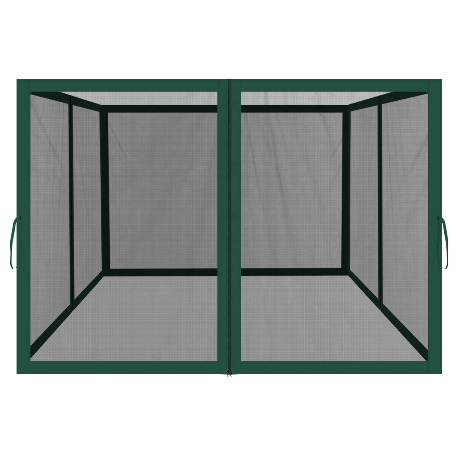 Sunrise 10'Lx6.4'W Replacement Mosquito Netting for 10'x10' Folding Gezebo (Mesh Sidewalls ONLY), w/Zipper, 4 Pack (Green)