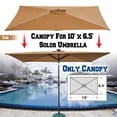 thumbnail image 1 of Sunrise 10" x 6.5ft 6-Rib Solar Rectangle Patio Umbrella Cover Canopy, 1 of 2