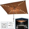 thumbnail image 1 of Sunrise 10'x6.5' Outdoor 26 LED Lights Patio Umbrella Rectangle Sunshade Umbrella (Brown), 1 of 8