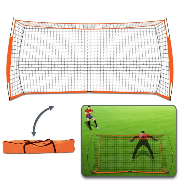 Sunrise 12'x6' Portable Soccer Goal with Net, Sport Training Set with Carry bag, Red and Black