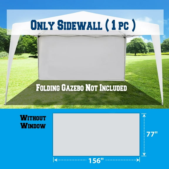 Sunrise 13'x6.4' Canopy Gazebo Sidewall without Windows, White