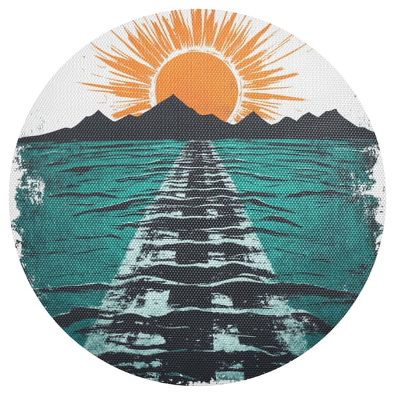 Sunrise 15.4in Diameter PVC Plate Mat, Heat-Resistant and Cuttable, Kitchen Decor