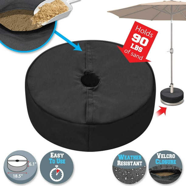 Sunrise 18.5" Round Umbrella Base Weight Sand Bag, Up to 90 lbs, Secure