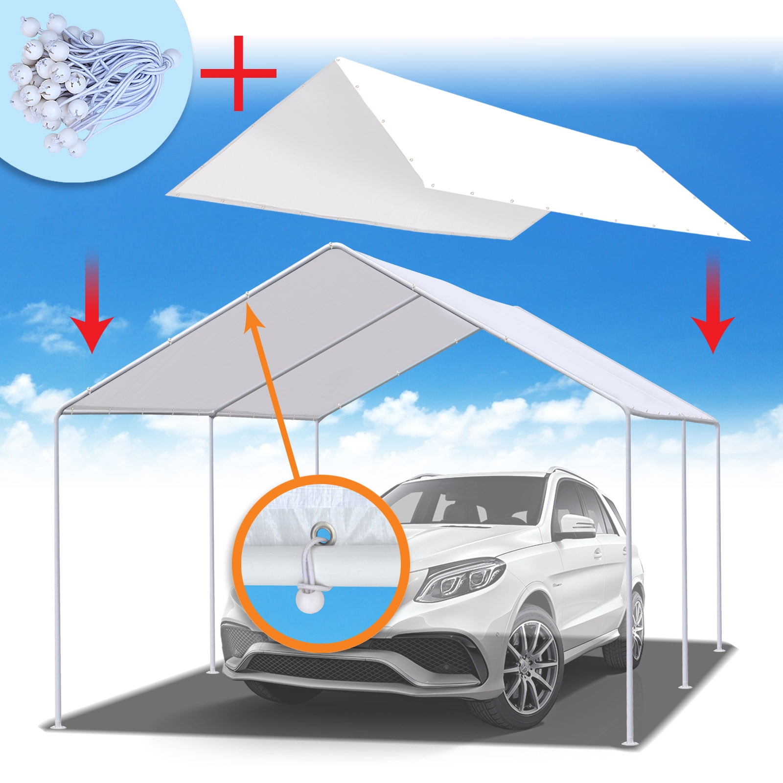 tarp to tarp bonbonero シェード DAY STAR SHADES 10'x20' Ft Canopy Replacement White Cover
