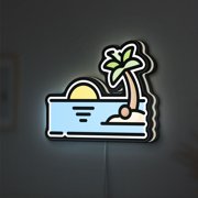 Sunrise 3D Novelty Light Box, Coastal Morning Glow for Beach Houses and Tranquil Living Spaces Height 8 inch, 20cm