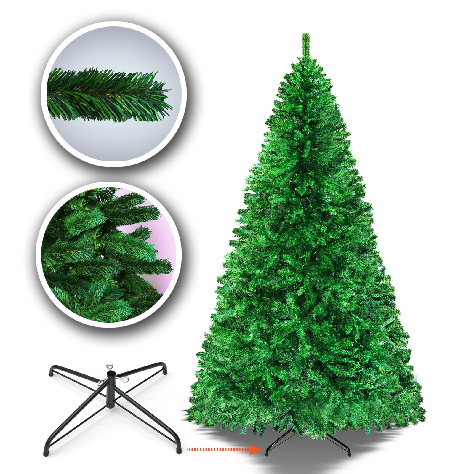 Sunrise 4 Sizes Artificial Christmas Tree w/Metal Stand,Easy Assembly