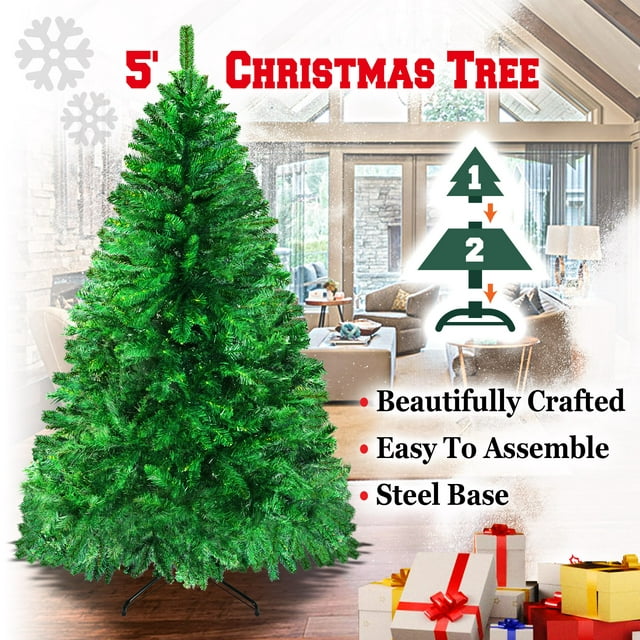 Sunrise 5' Artificial Classic Pine Christmas Tree with Metal Stand ...