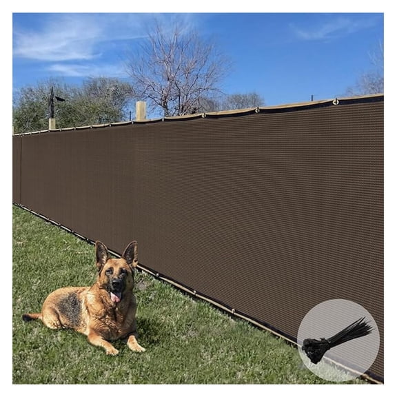 Sunrise 8' x 16' Fence Privacy Screen, Outdoor Backyard Shade Windscreen Mesh Fabric Shade Net Cover for Wall Garden Yard Backyard Customized, Brown