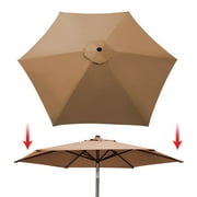 SUNRISE UMBRELLA Sunrise 9ft 6 Ribs Outdoor, Patio Umbrella Cover Canopy, Replacement Cover Top, Tan (Cover Only, Umbrella Frame not Included)