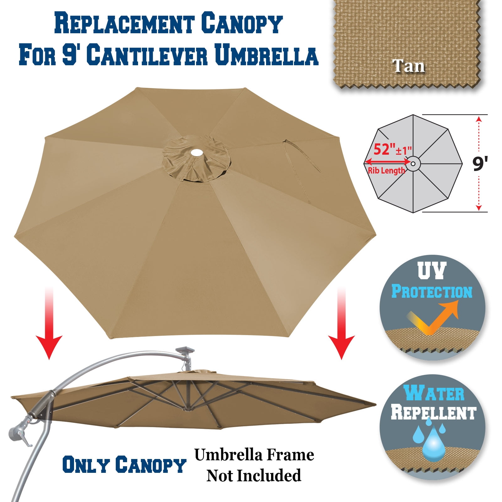 11' umbrella patio Hampton Bay 11 ft. Market Patio Umbrella in Putty Beige