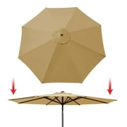 Sunrise 9ft 8 Ribs Outdoor, Patio Umbrella Cover Canopy, Replacement Cover Top, Beige (Cover Only, Umbrella Frame not Included)