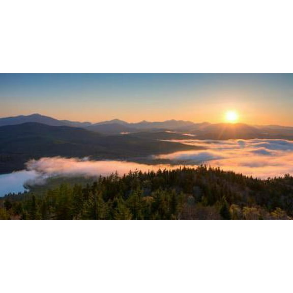 Sunrise over the Adirondack High Peaks from Goodnow Mountain, Adirondack Park, New York State, USA, Scenic Unframed Photographic Print Wall Art Sold by Art.Com