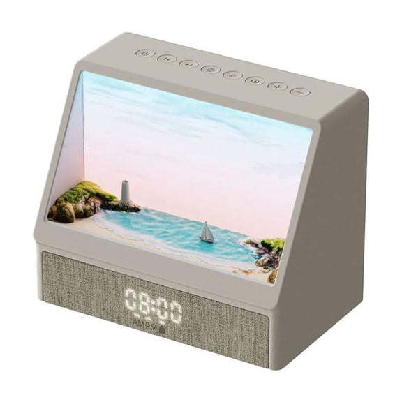 Sunrise Alarm Clock for Bedrooms,White Noise Machine with Night Light,Creative Simulated Sunrise Animation with 7 Modes,Digital Alarms Clock,Wake Up Light Sunset Lamp for Heavy Sleepers