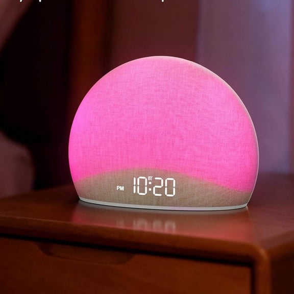 Sunrise Alarm Clock Radio Wake Up Naturally with Gentle Light & Nature Sounds, Relax with Bluetooth Speaker & Night Light
