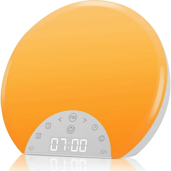 Sunrise  Clock Wake Up Light for , , Heavy Sleepers with Dual Alarms, Snooze,  with 7 Nature Sounds for Bedrooms with 8 Colors Night Light, FM Radio,  Ideas
