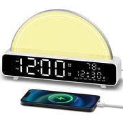 Sunrise Alarm Clock Wake Up Light with Sunrise Simulation White Noise Machine Touch Control Bedside Lamps Colors Atmosphere Lamp 30/60/90 Sleep Timer 13 Nature Sounds