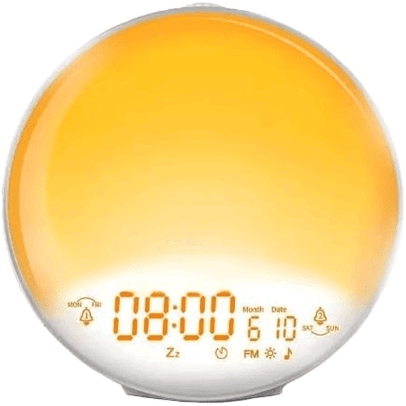 Sunrise Alarm Clock, Wake up Light, Sunrise and Sunset Simulation, Patented Product (Patent No: US 8,477,568 B2 Alarm Clock WHICH OPERATES in Conjunction with A Gradually Fading - in LAMP)
